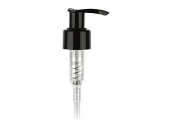 24-410 Black Plastic Smooth Lotion-Soap Pump w/ 1.2cc Output, Lock-Up Head & 6 9/16 in. diptube (Stock Item)