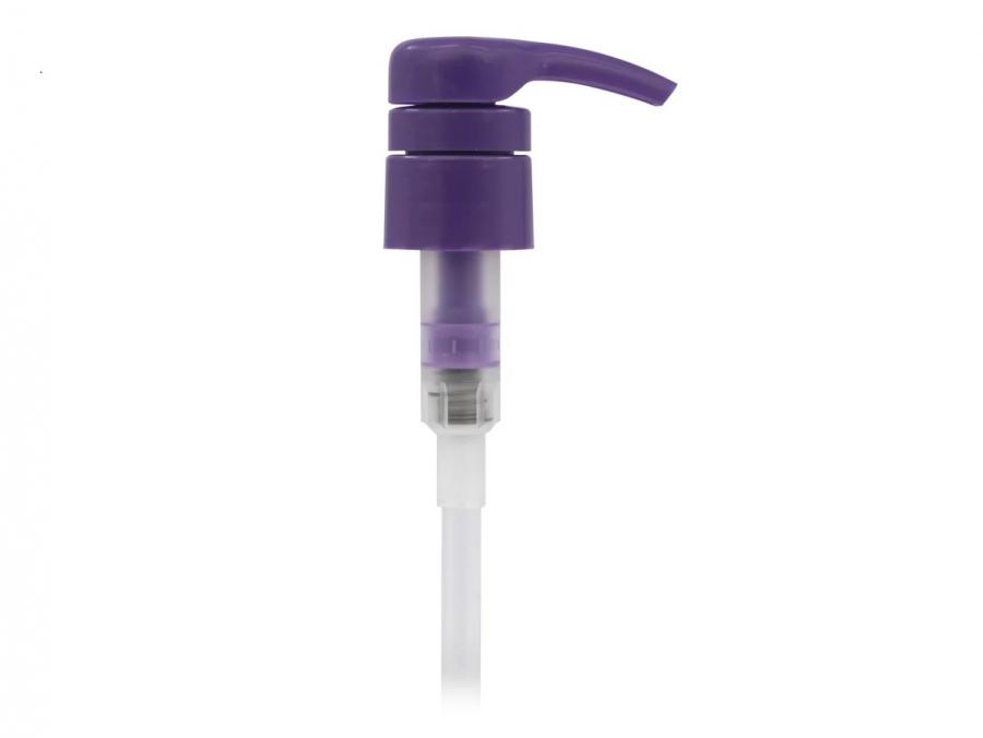 28-410 Purple Smooth PP Plastic Lotion-Soap Pump-LD Shower Proof Head-4 cc OP-9 1/8 in. DT