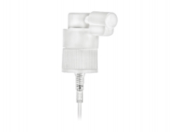 18-410 White Ribbed Micro Mist Pump Sprayer w/ 3 3/8 in. dip tube, 190 mcl Output, Ship Clip & Extended Nozzle