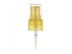 20-410 Orange Yellow Translucent Smooth PP Plastic Fine Mist Pump Sprayer w/ 5 1/4 in. dip tube (Surplus)