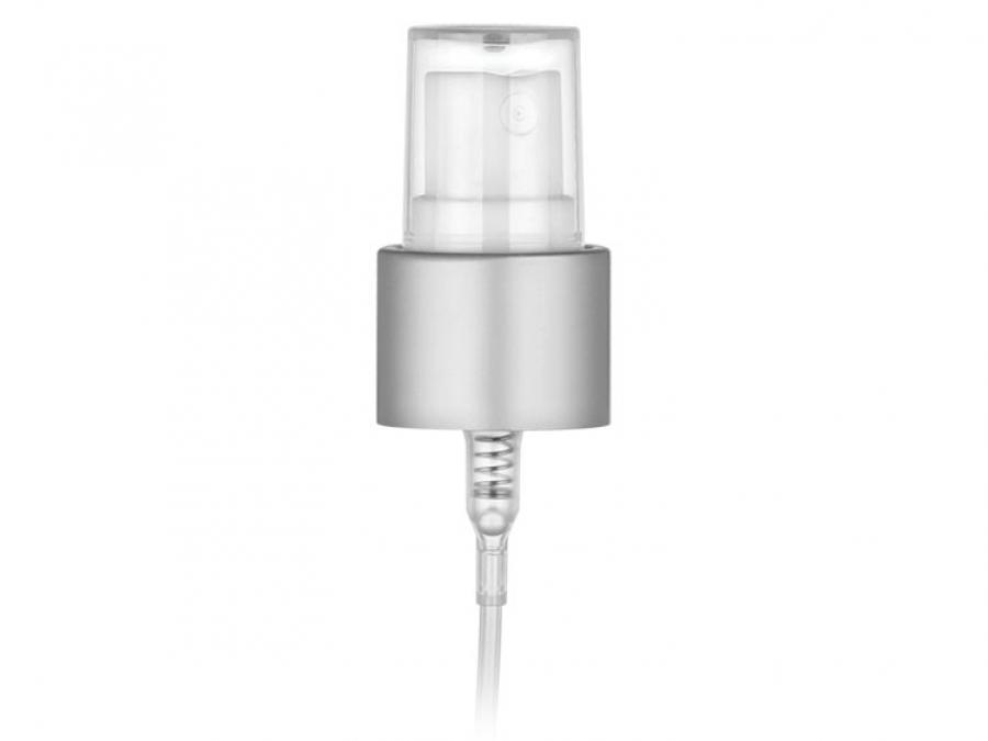 20-410 Silver Brushed Aluminum-White Fine Mist Sprayer w/ 5 5/8 in. Dip Tube-SURPLUS