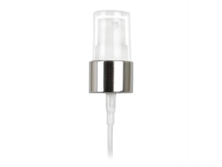 20-410 Silver Shiny Aluminum-White Fine Mist Sprayer w/ 5 1/2 in. Dip Tube