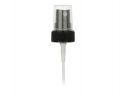 22-400 Black Ribbed PP Plastic Fine Mist Pump Sprayer w/ clear hood & 4 5/16 in. dip tube