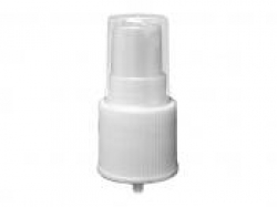 22-415 White Pearl Ribbed Fine Mist PP Plastic Pump Sprayer w/ 7 1/16 in. Diptube & Clear PP Hood