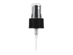 24-410 Black Fine Mist Ribbed Pump Sprayer (7 11/16" dip tube)