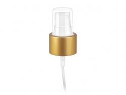 24-410 Gold Brushed-White Fine Mist Sprayer w/ 6 7/8 in dip tube (Stock)