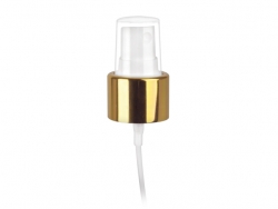 24-410 Gold Shiny-White Fine Mist Sprayer w/ 6 7/8 in dip tube (Stock)