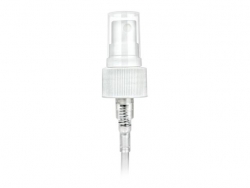 24-410 White Plastic Ribbed Regular Mist Sprayer w/ .30ml Output & 7 5/8 in diptube)