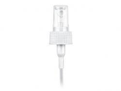 28-410 White Ribbed Plastic Regular Mist Sprayer w/ .7ml & 7 5/8 in diptube by JET