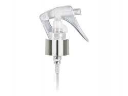 24-410 Silver Shiny Metal-Natural Smooth Mini Trigger Sprayer-Ship Clip-.21 mcl OP-7 3/4 in. DT