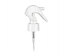 24-410 White Mini Trigger Sprayer w/ 6 3/4 in. diptube, 21mm Output & Lock Button (Stock)