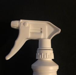28-400 White Ribbed Trigger Sprayer-Adjustable Nozzle-10 in. DT-.9 ml OP-Filter (SPRAYER ONLY)