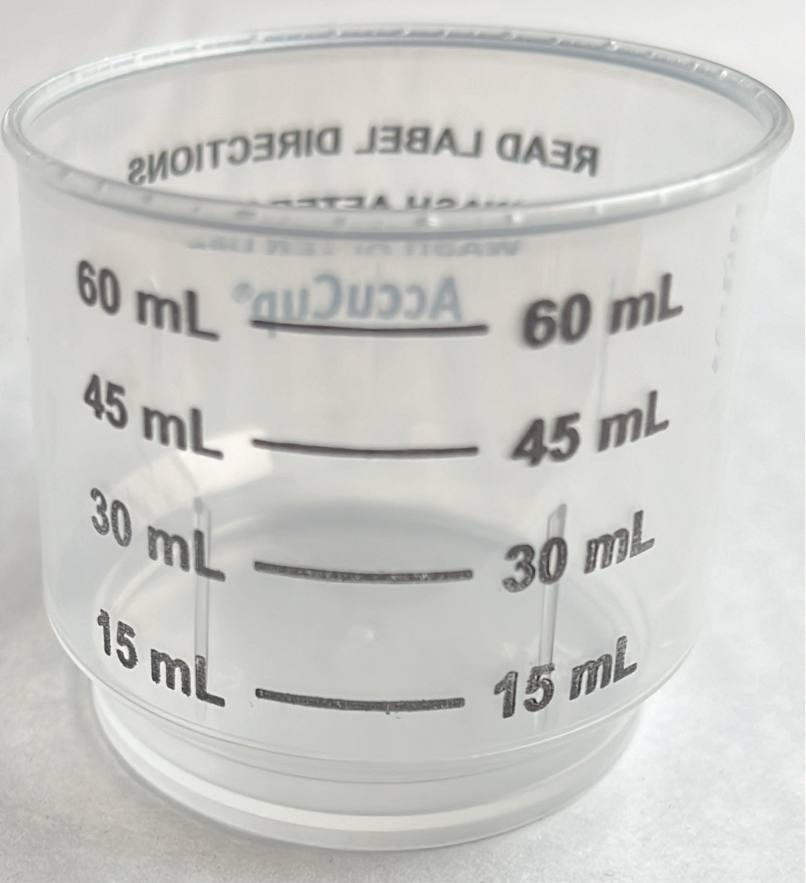 60 ML Natural PP Plastic Measuring Cup-Graduated 15-60 ML