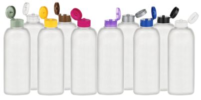 Tottle (malibu style) plastic bottles are a flat oval style bottle with a 22-400 cap. Tottle bottle at a wholesale price.