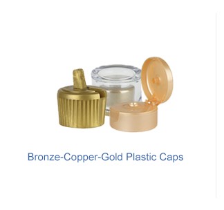 Plastic Gold-Bronze Bottle-Jar Caps