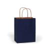 Blue Dark Medium (Cub) Paper Kraft Gift Bag (8 in. x 4.75 in. x 10 in.) 100% Recycled