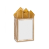8 in. x 4.75 in. x 10 in. Medium (Cub) Duet Gold-White Paper Gift Bag 100% Recycled VOLUME DISCOUNTS