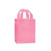 Medium (Cub) blazing pink Frosted Plastic Gift Bag (8 in. x 4 in. x 10 in.) 100% Recycled VOLUME DISCOUNTS