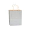 Silver Metallic Medium (Cub) Paper Kraft Gift Bag (8 in. x 4.75 in. x 10 in.) 100% Recycled