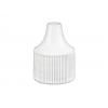 15-415 White Ribbed CT Dropper Tip Style PP Plastic Bottle Cap