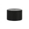 20-410 Black Ribbed PP Plastic Non Dispensing Cap w/ Matte Top-PE Foam Liner (MRP)