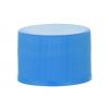 20-410 Blue Ribbed PP Plastic CT Cap-Smooth Top-Foam Liner