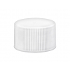 20-410 White Ribbed Non Dispensing Cap w/ Matte Top & HS Liner