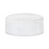 22-400 White Ribbed PP Plastic Non Dispensing Bottle Cap-Stipple Top-Foam Liner