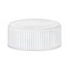 22-400 White Ribbed PP Plastic Non Dispensing Bottle Cap-Stipple Top-Sureseal Foam Liner