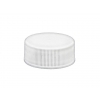 24-400 White Ribbed CT Bottle Cap-Matte Top-Foam Liner