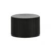 24-410 Black Ribbed PP Plastic CT Bottle Cap-Stipple Top-Dual Liner (Berry)