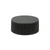 28-400 Black Ribbed Non Dispensing PP Plastic Bottle Cap-Foam Liner-Matte Top