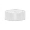 28-400 White Ribbed PP Plastic CT Bottle Cap-Matte Top-HS Pulp Liner