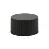 28-410 Black Ribbed PP Plastic Non Dispensing Bottle Cap-F-217 Liner-Stipple Top-Berry