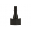 20-410 Black Ribbed Yorker PP Plastic Dispensing Bottle Cap-.035 in. Orif-Black Tip Cover