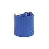 20-410 Blue Ribbed Disc-Top Dispensing Bottle Cap-.165 in. Orifice