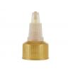 20-410 Gold-Natural Ribbed Twist Open Top PP Plastic Dispensing Bottle Cap-.124 in. Orif