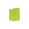 20-410 translucent green lime plastic dispensing bottle cap with smooth finish, .150 in. orifice & disc-top. Bottle closure is 3/4 in. wide x 1 in. high.