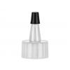 20-410 Natural-Black Yorker Style LDPE Plastic Dispensing Bottle Cap-.030 Orif