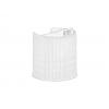 20-410 White Ribbed Dispensing PP Disc Top F Style Bottle Cap -.270 in. Orif-PS-222 Liner