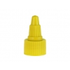 20-410 Yellow Ribbed Twist Open Top PP Plastic Dispensing Bottle Cap W/ .113 in. Orifice (Surplus)
