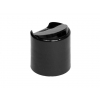 20-410 Black Smooth PP Plastic Dispensing Disc Top Bottle Cap- .270 in. Orifice (Seaquist-Aptar)