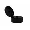 22-400 Black Smooth Flip Top PP Plastic Bottle Cap-.245 in. Orif.-1 7/8 in. Dia.