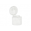 22-415 White Smooth Flip Top Dispensing PP Plastic Bottle Cap w/.307 in. Orifice, HS Liner & Pour Spout
