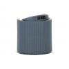 24-410 Blue Gray Ribbed PP Plastic Disc Top Dispensing (F) Bottle Cap w/ .312 in. Orifice (Surplus Item)