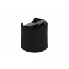 24-410 Black Ribbed Disc Top Dispensing Bottle Cap w/ .312 Orifice (Stull) (Stock Item)