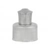 24-410 Gray Ribbed Dispensing PP Plastic Push-Pull Bottle Cap-.200 in. Orif
