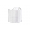 24-410 White Ribbed Disc Top Dispensing PP Plastic Bottle Cap-.312 Orifice (Stull)