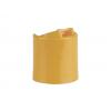 24-410 Creamy Yellow Dispensing Disc Top PP Plastic F Style Bottle Cap-.305 in. Orif