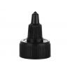 24-410 Black Ribbed Twist Open Dispensing Bottle Cap-.128 Orif-PS Liner (MRP)